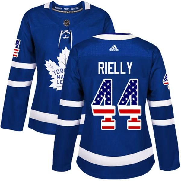 Damen Toronto Maple Leafs Trikot Morgan Rielly 44 Blau USA Flag Fashion Authentic